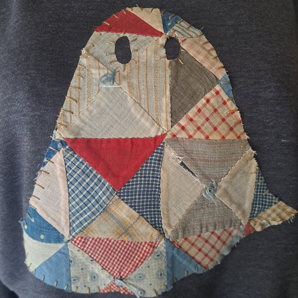 PROTREND Hand-Stitched Patchwork Ghost Sweatshirt
Size: Small - Picture 3 of 5